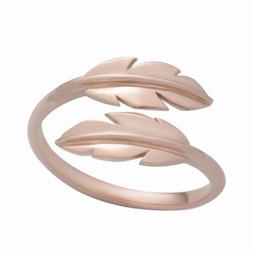 Bague plumes en or rose