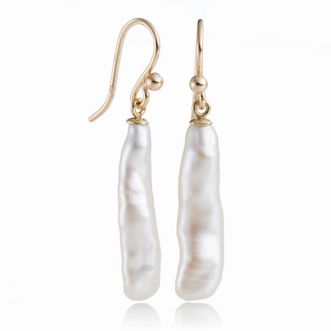 Bamboo Pearl Drop Earrings