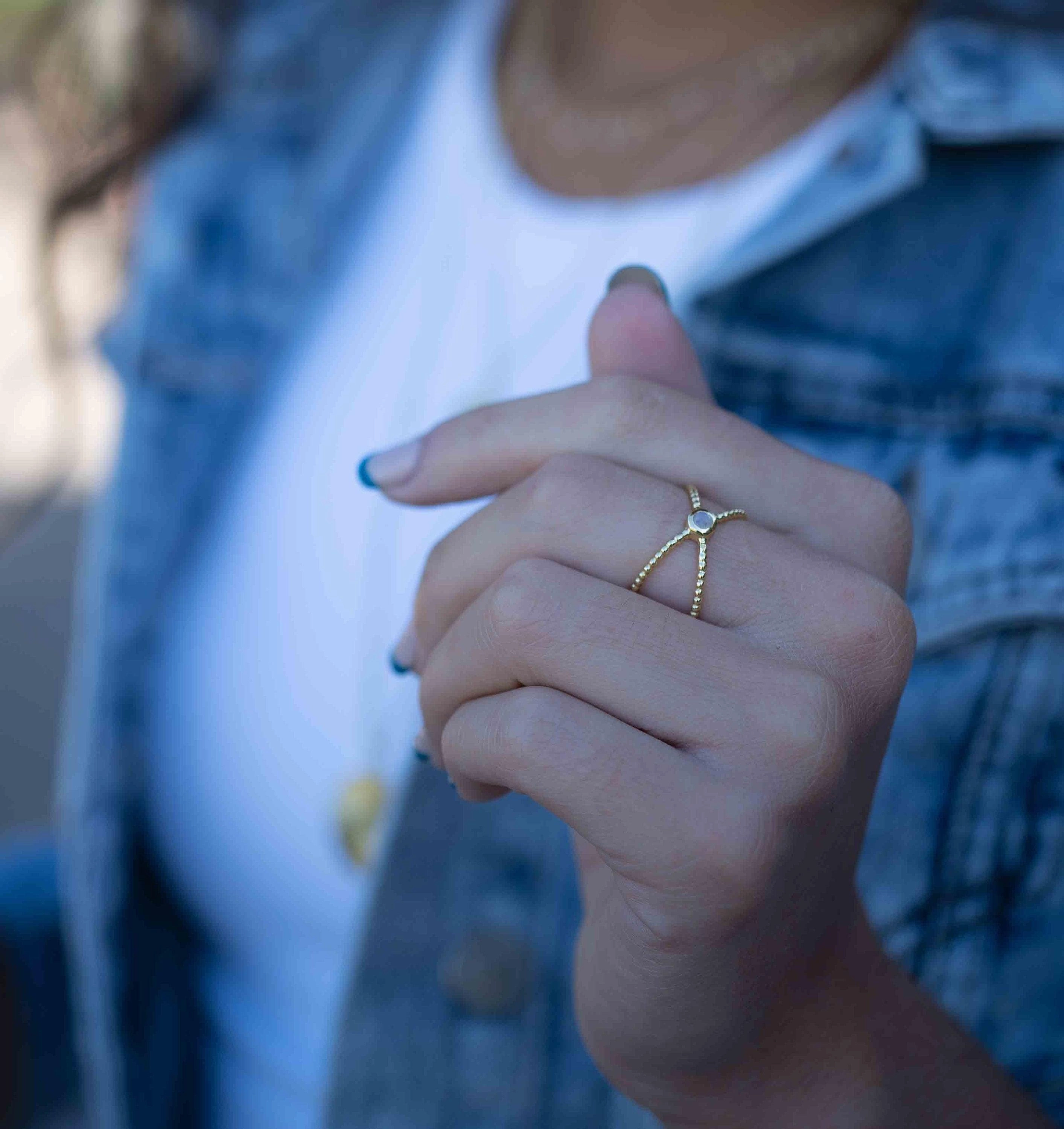 Barby Ring ~ Moonstone ~ 18k Gold Plated ~ MR 297