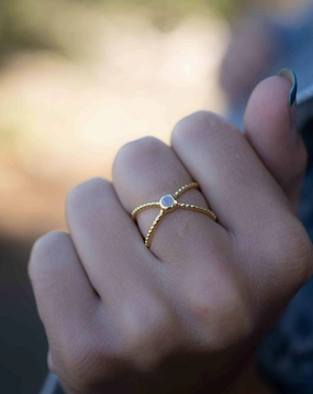 Barby Ring ~ Moonstone ~ 18k Gold Plated ~ MR 297