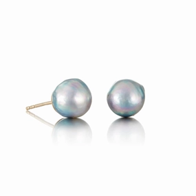 Baroque Blue Akoya Pearl Earrings