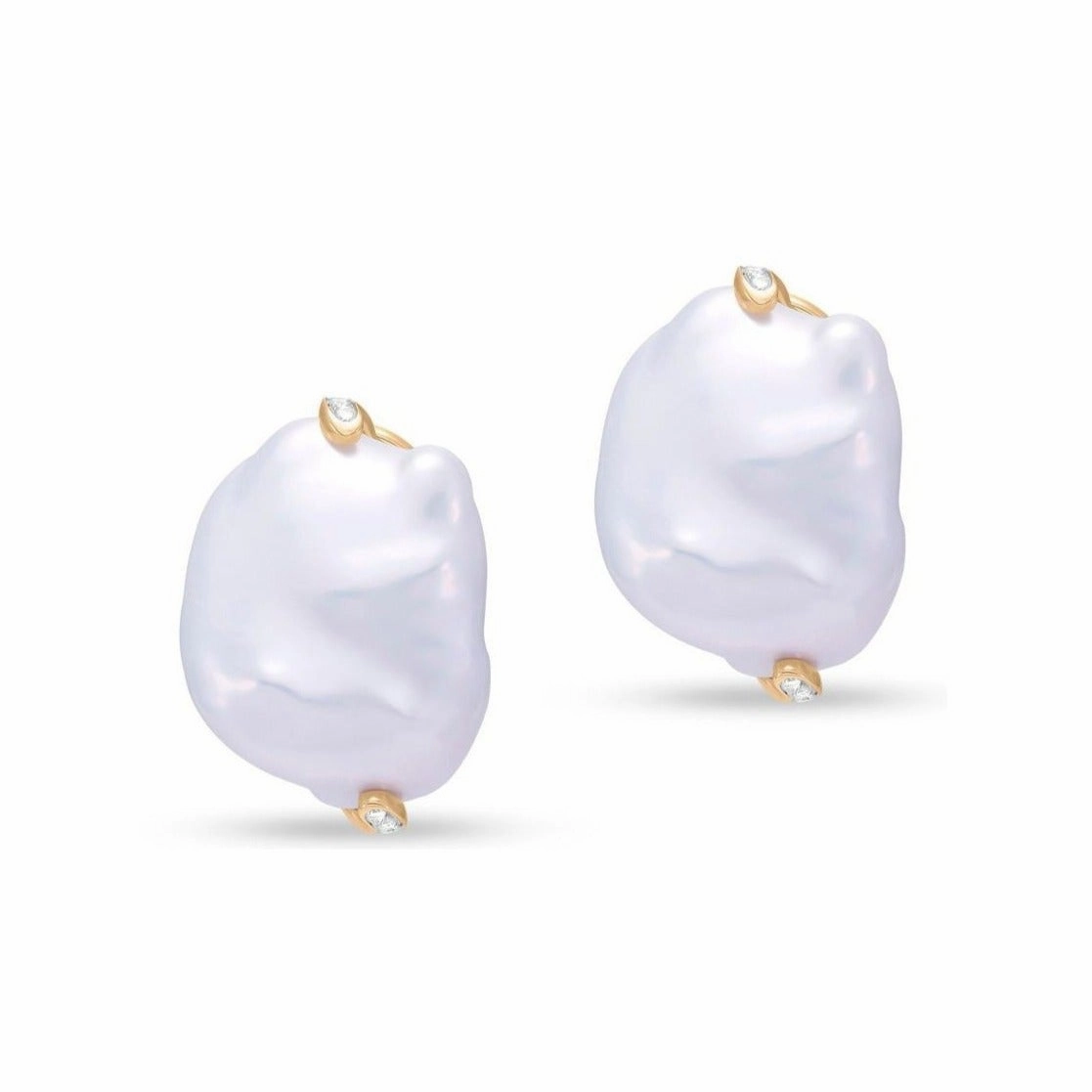 Baroque Pearl & Diamond Earrings