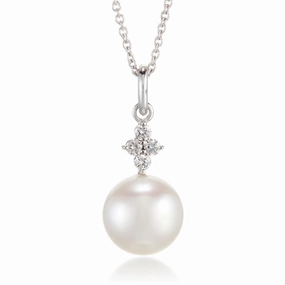 Belgravia Pendant Necklace in South Sea Pearl & Diamonds
