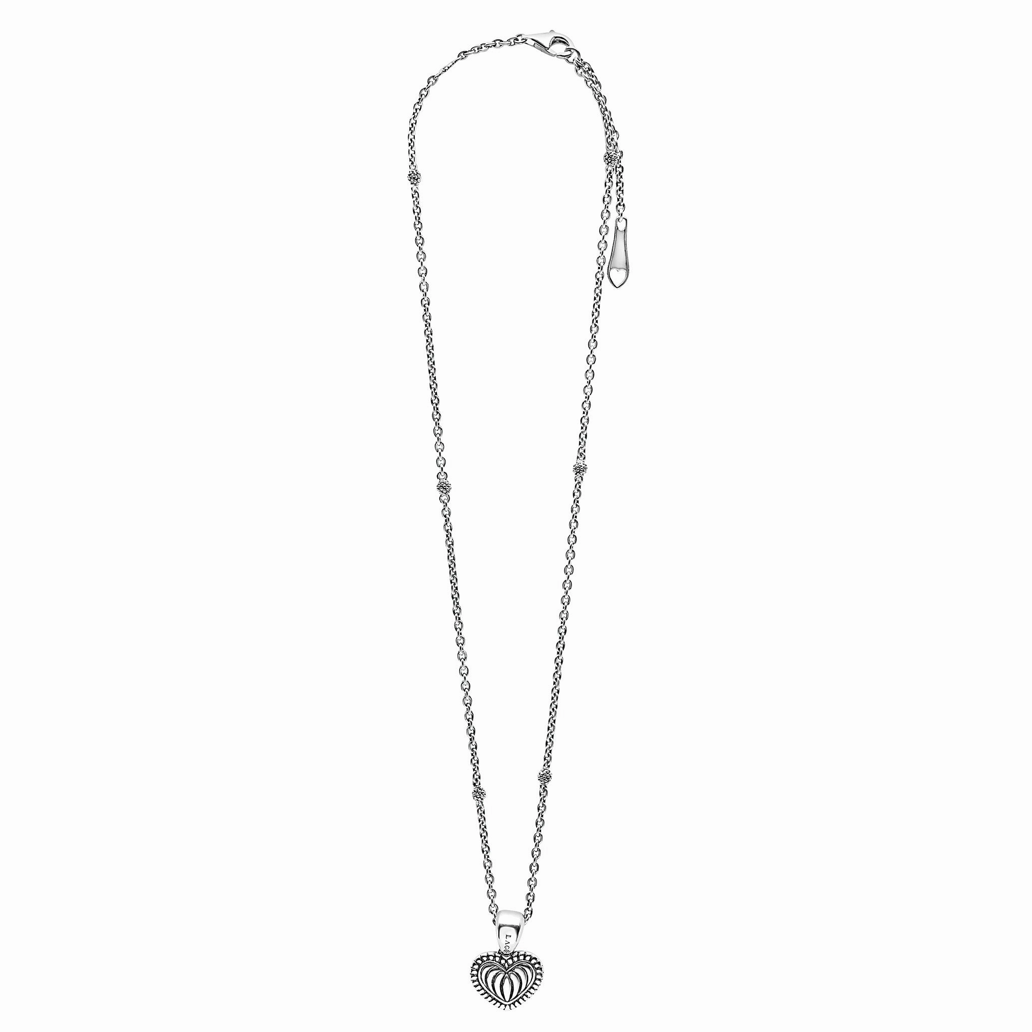 Beloved Fluted Heart Pendant Necklace