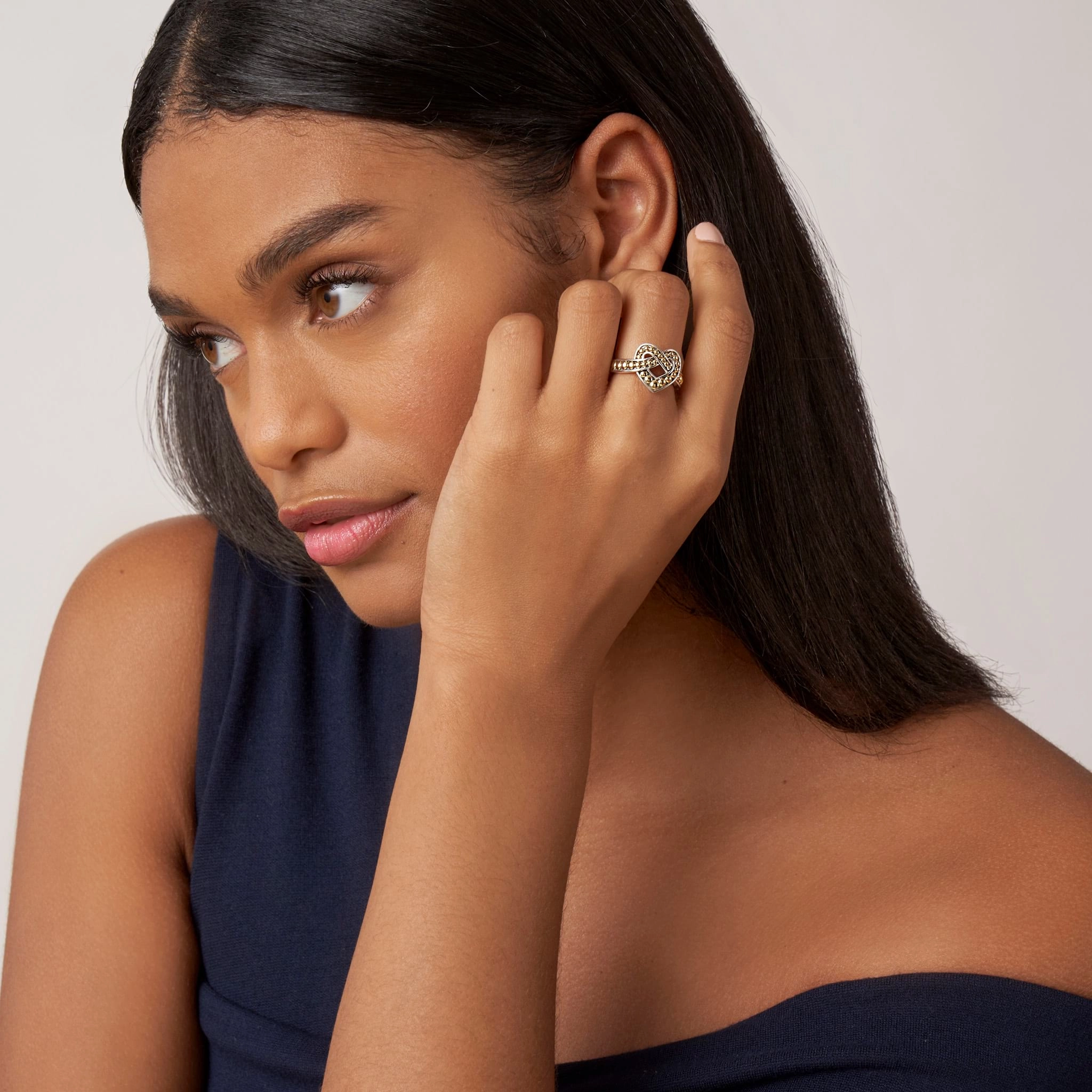 Beloved Large Two-Tone Heart Ring