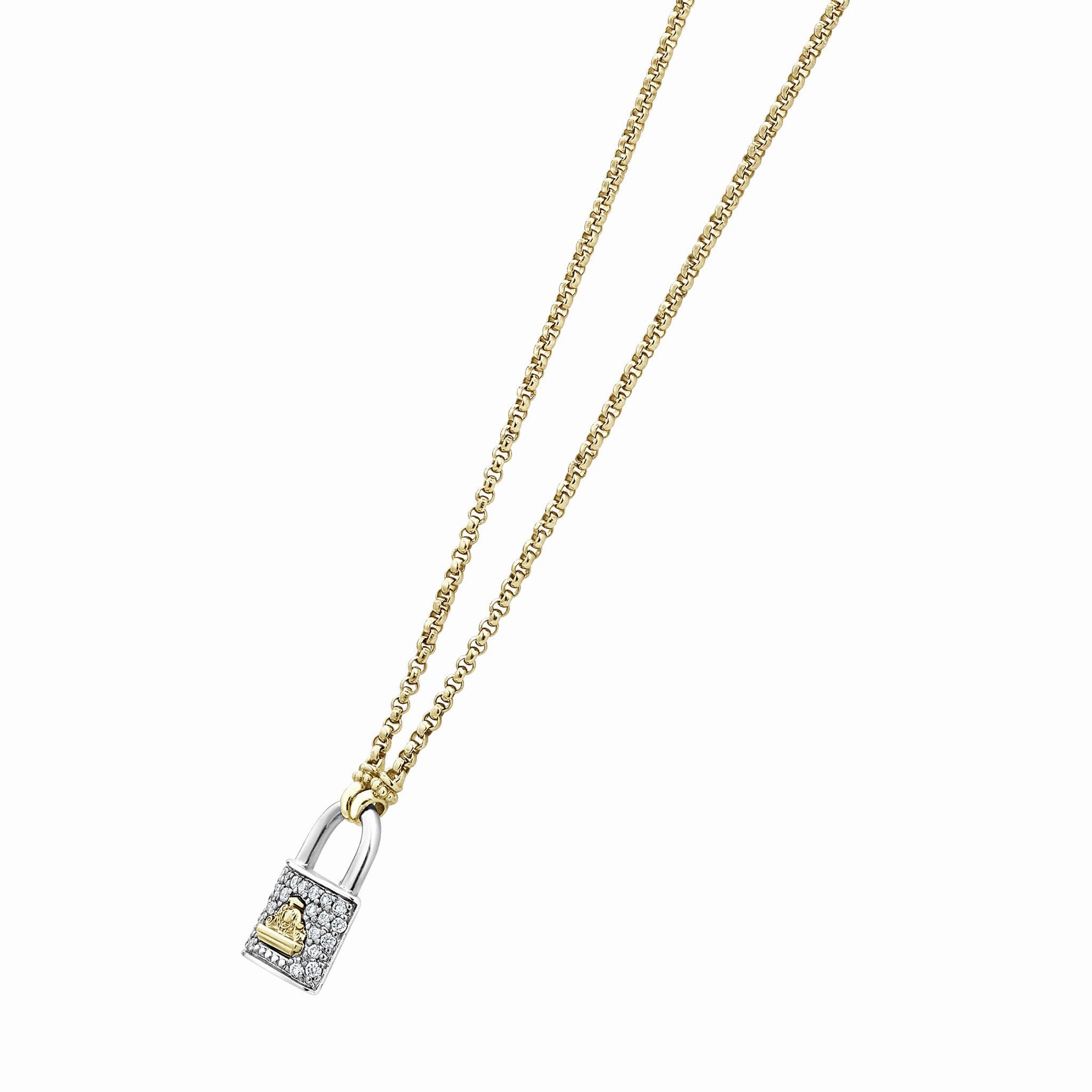 Beloved Two-Tone Diamond Lock Necklace