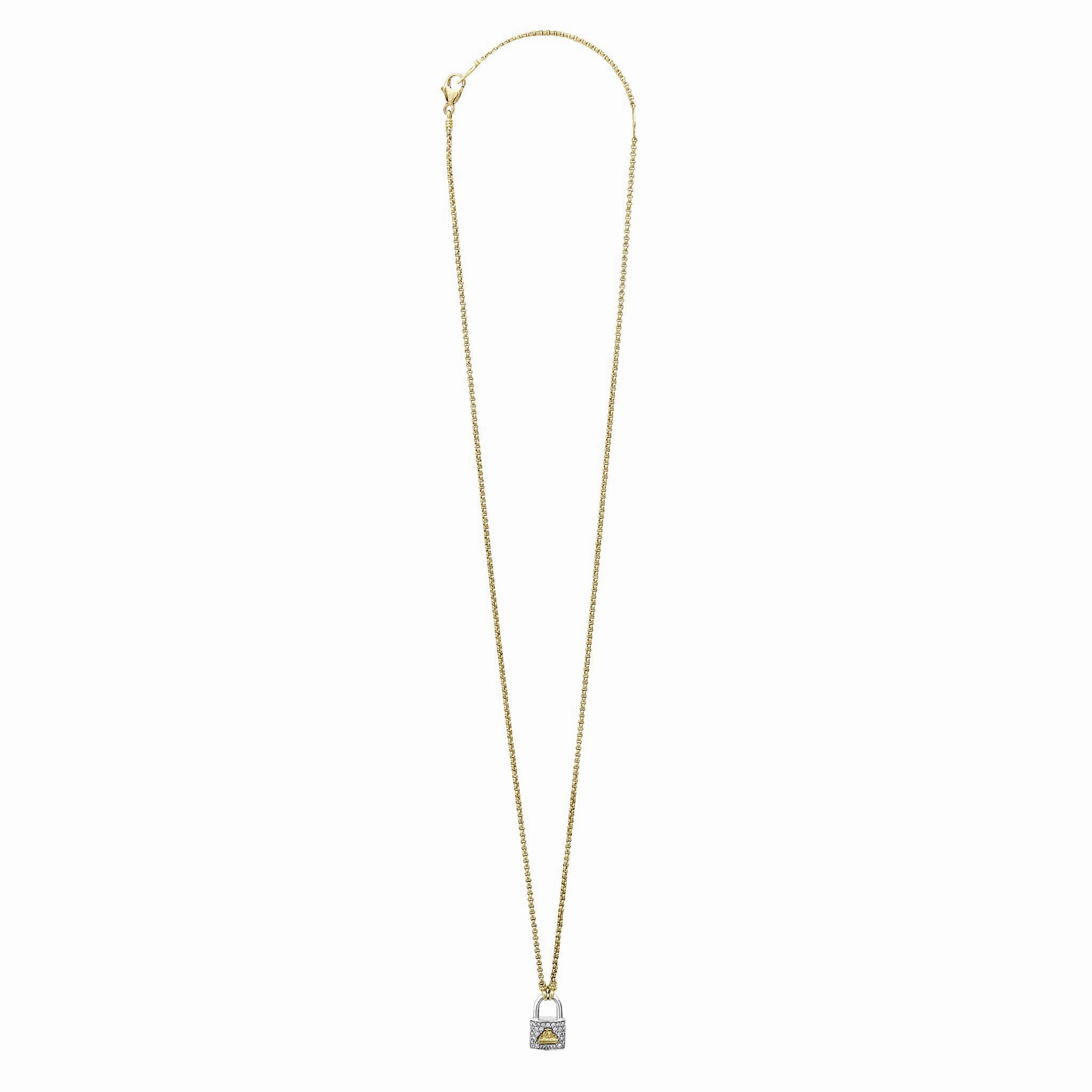 Beloved Two-Tone Diamond Lock Necklace