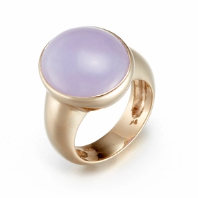 Bezel-Set Lavender Jade Ring