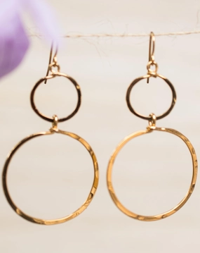 Bia Double Circle Earrings ~Gold Plated or Silver Plated ~ SME003