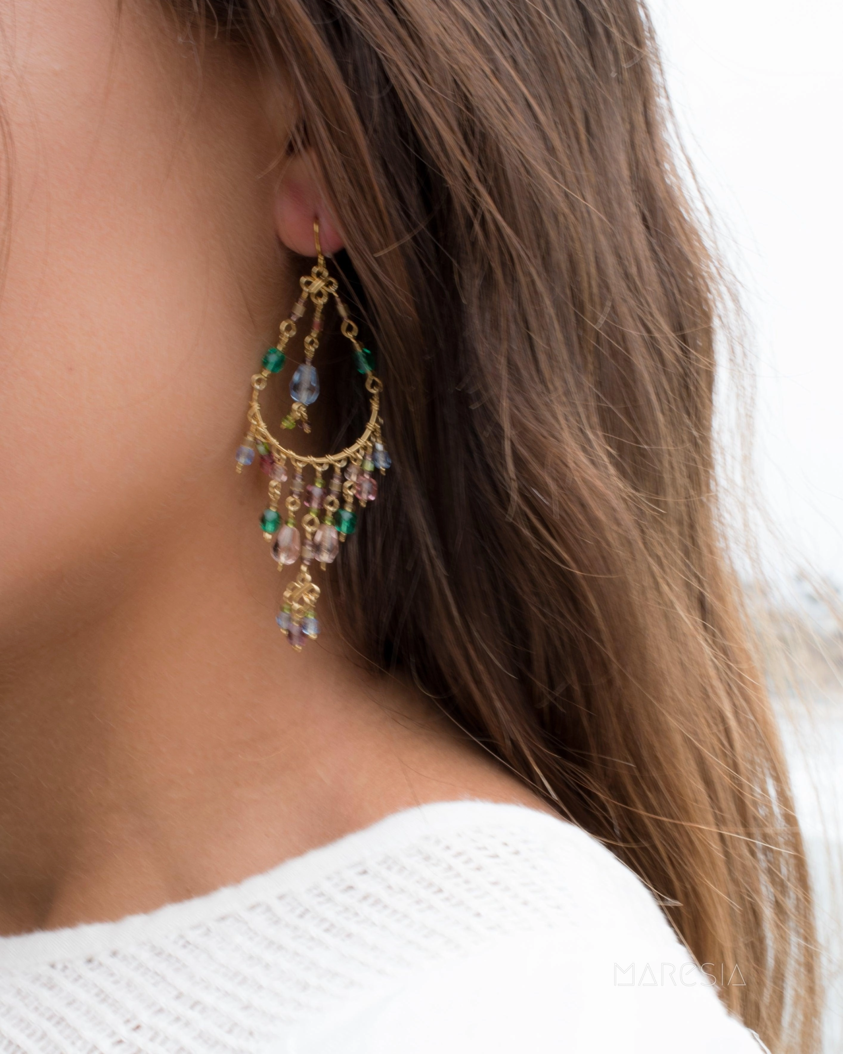 Bianca Chandelier Earrings ~Gold Plated ~ SME036