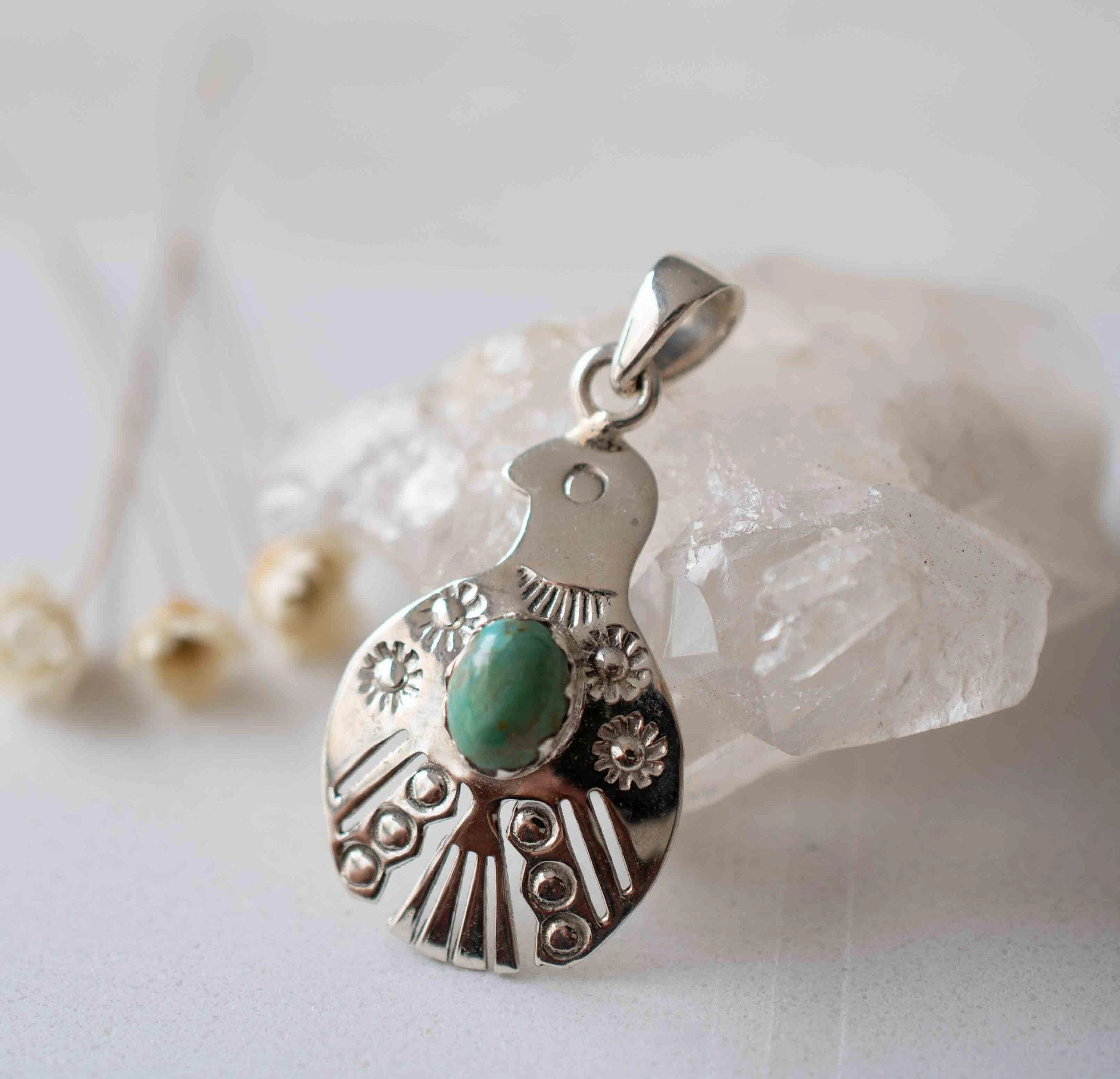 Bird Pendant ~ Turquoise ~ Sterling Silver 925 ~MP005