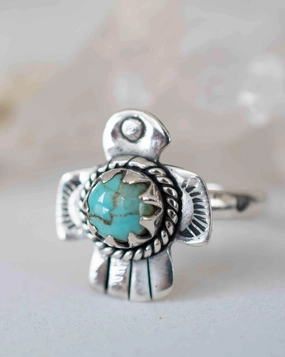 Bird Ring ~ Turquoise Ring ~ Sterling Silver 925 ~ MR296