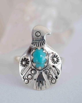 Bird Ring ~ Turquoise~ Sterling Silver 925 ~MR297