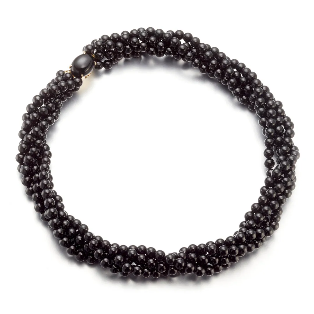 Black Jade 5-Strand Twist Necklace