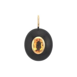 Black Jade & Citrine Pendant