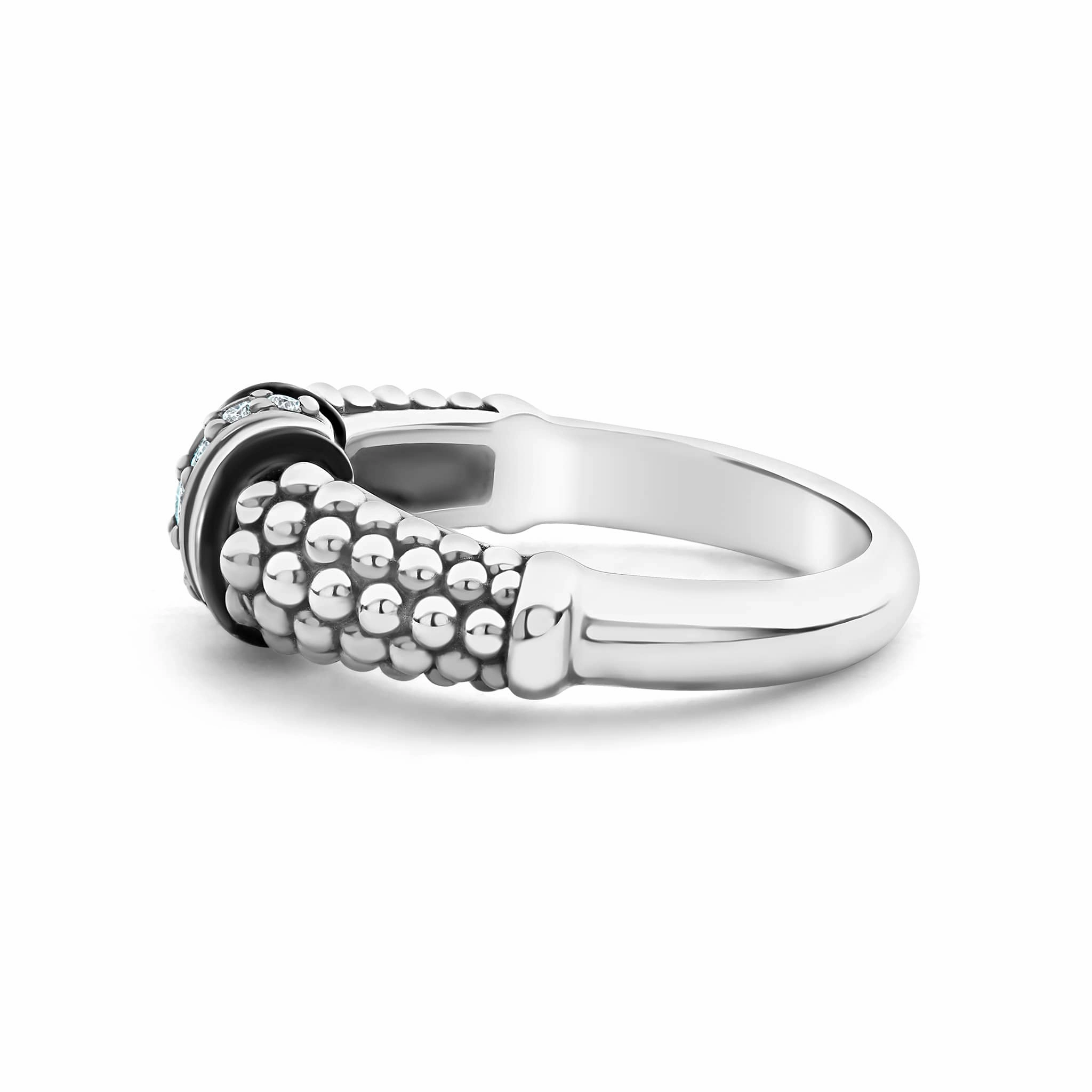Black Caviar Black Ceramic and Caviar Diamond Ring