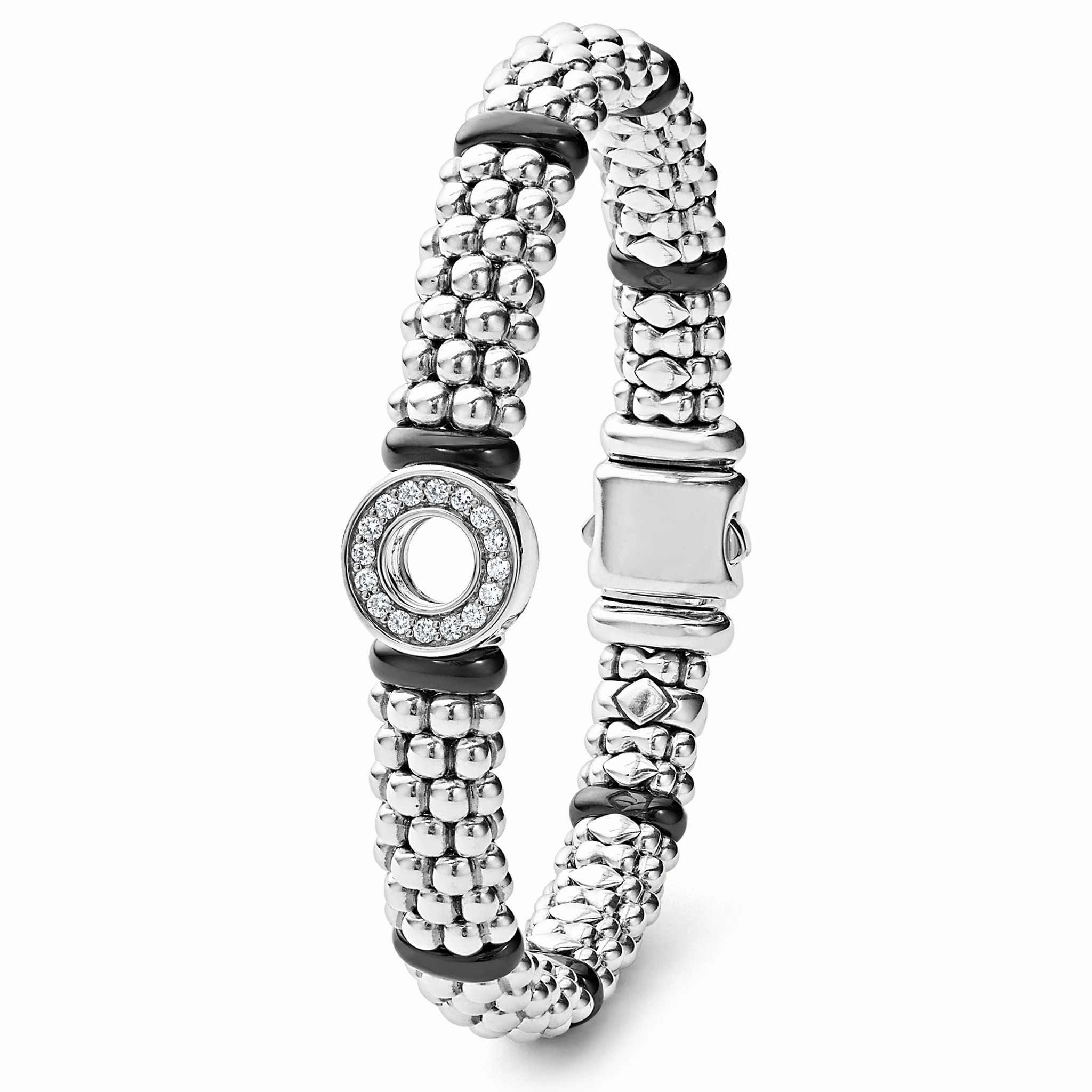 Black Caviar Black Ceramic and Diamond Circle Bracelet | 9mm