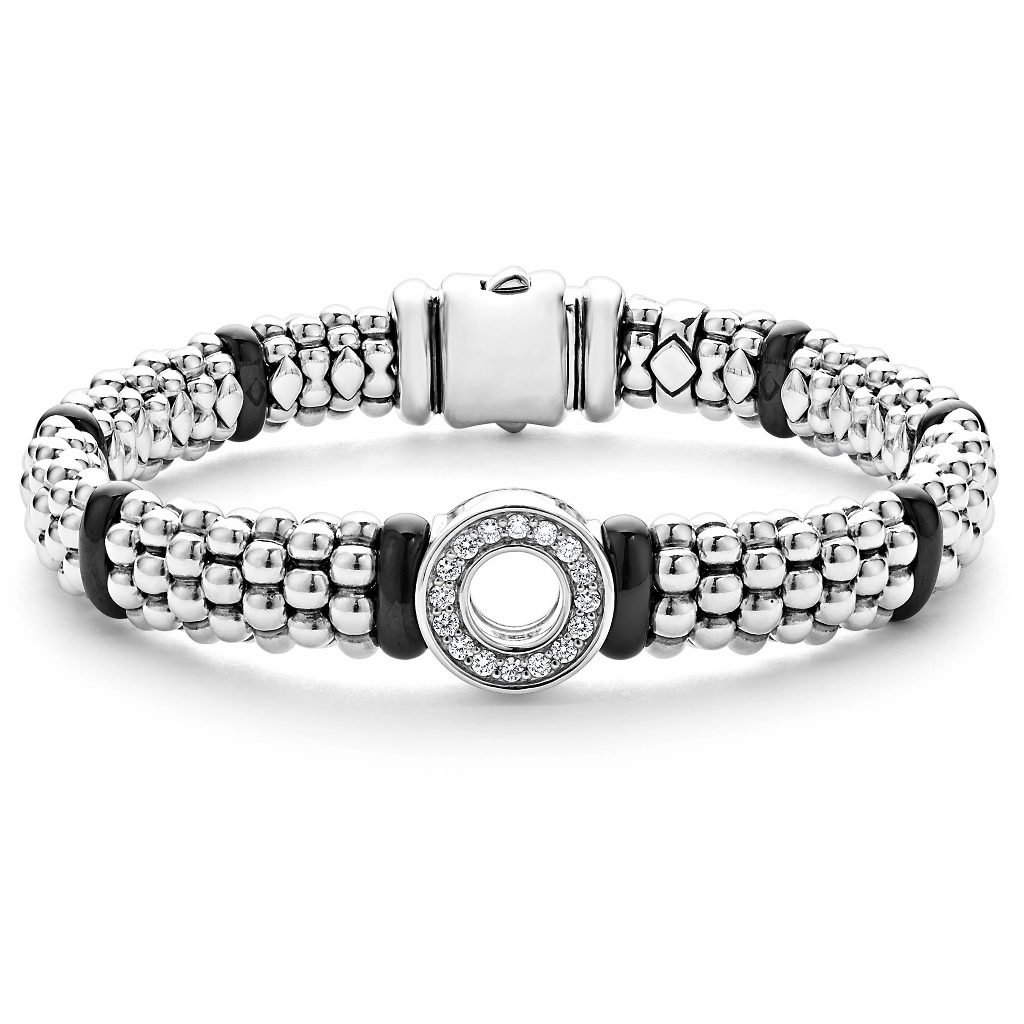 Black Caviar Black Ceramic and Diamond Circle Bracelet | 9mm