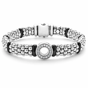 Black Caviar Black Ceramic and Diamond Circle Bracelet | 9mm