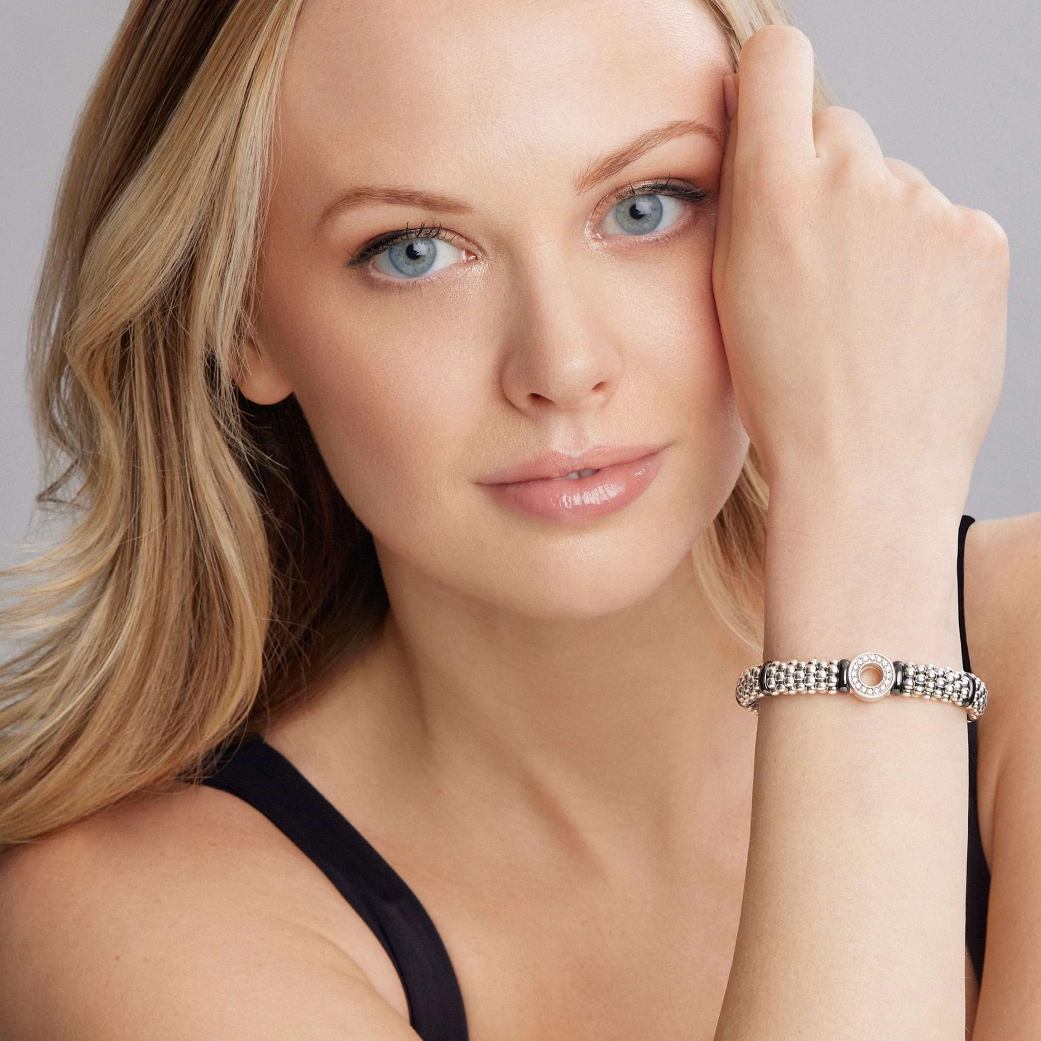 Black Caviar Black Ceramic and Diamond Circle Bracelet | 9mm