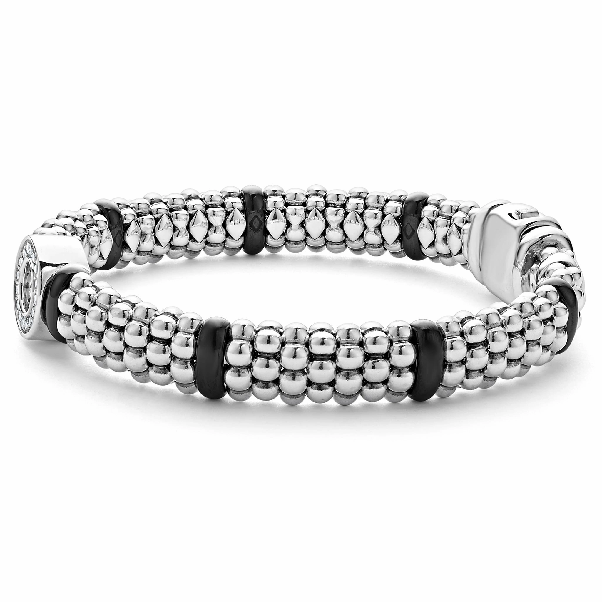 Black Caviar Black Ceramic and Diamond Circle Bracelet | 9mm