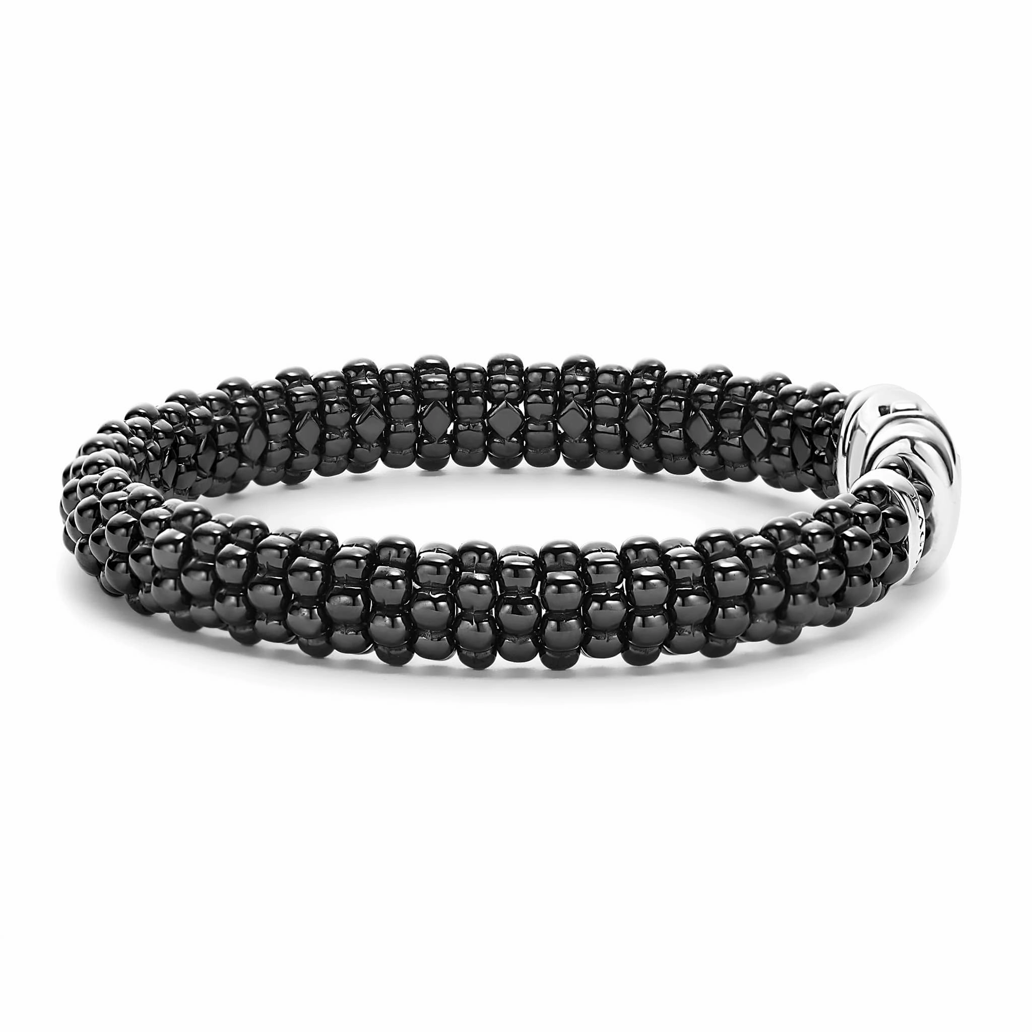 Black Caviar Black Ceramic Beaded Bracelet | 9mm