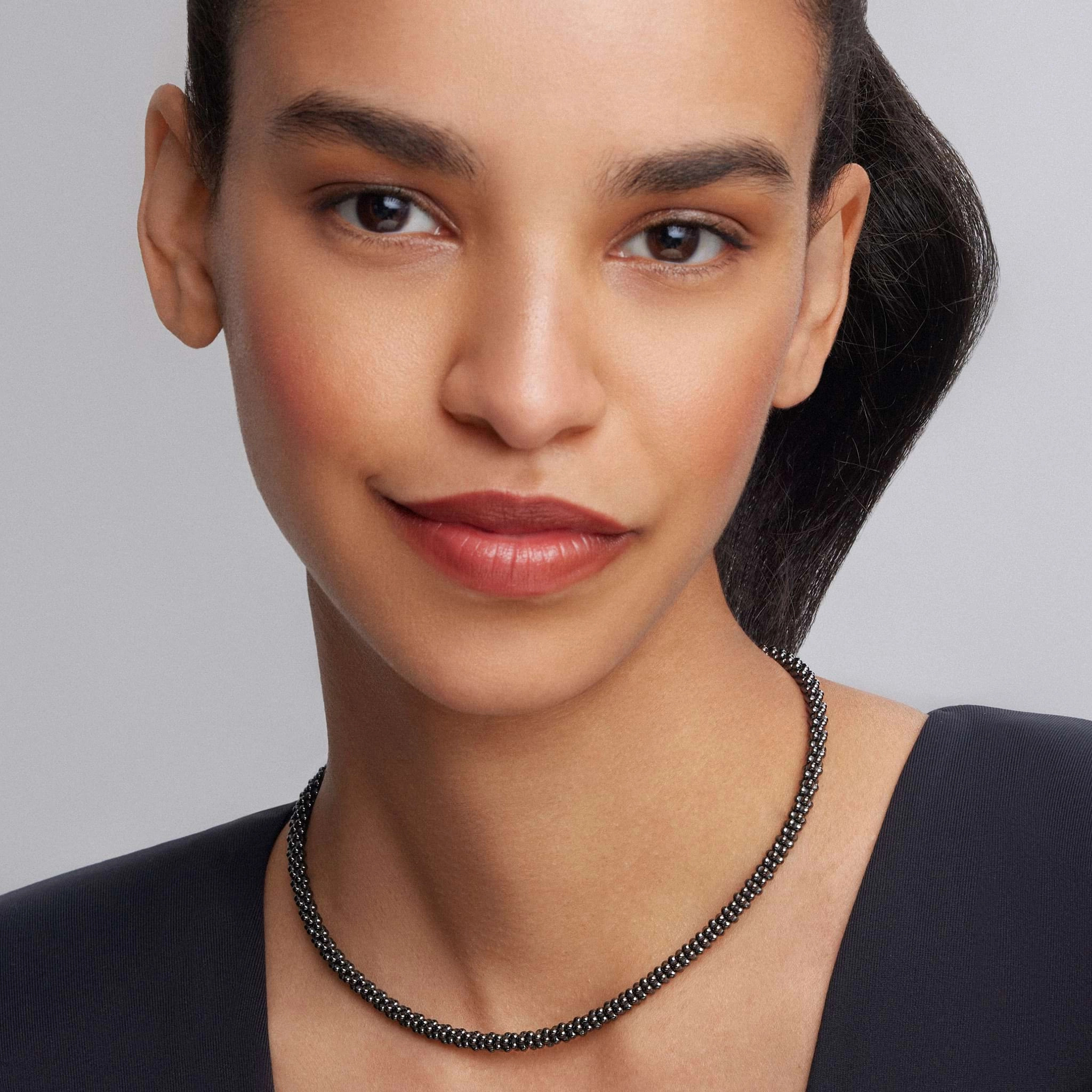 Black Caviar Black Ceramic Beaded Necklace | 5mm