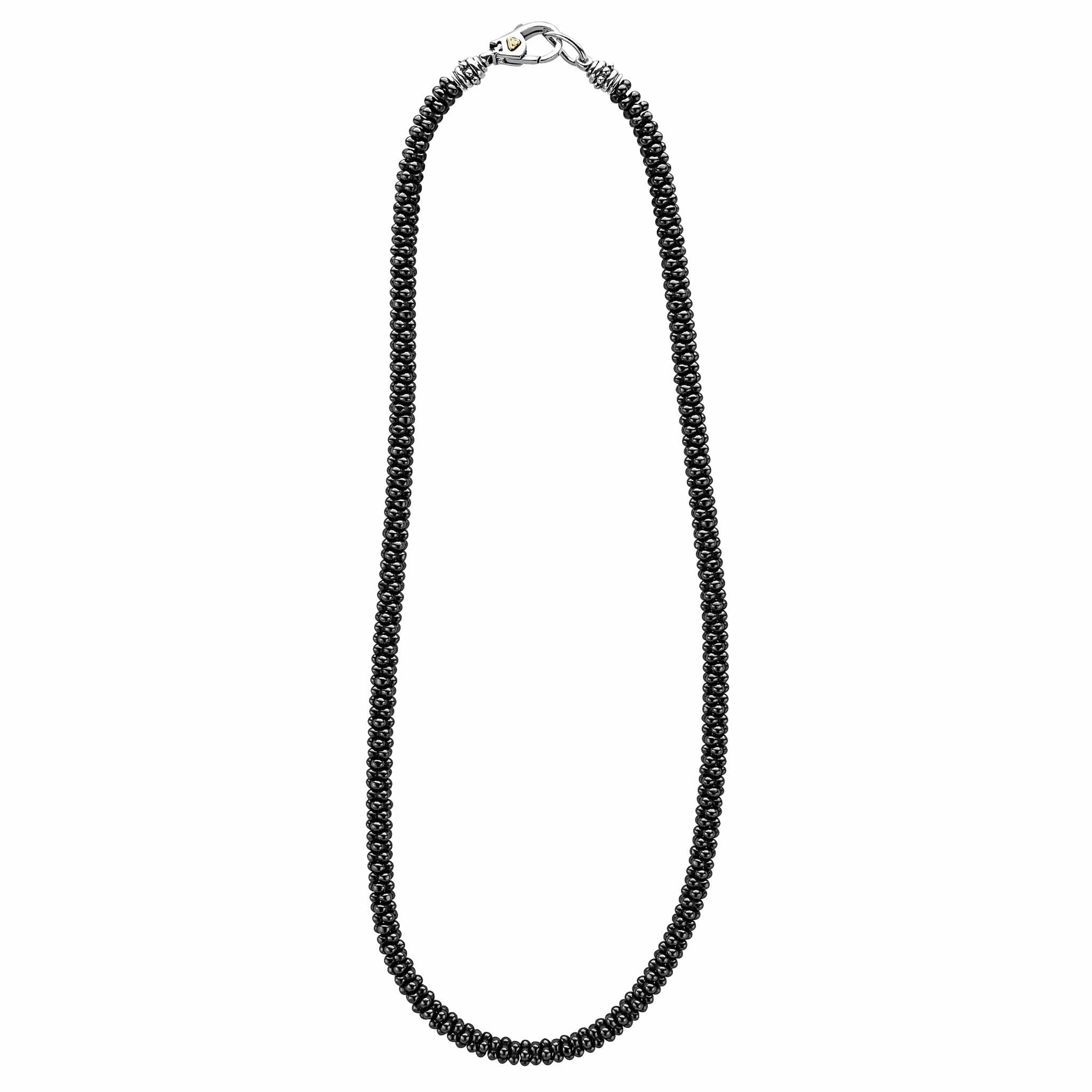 Black Caviar Black Ceramic Beaded Necklace | 5mm