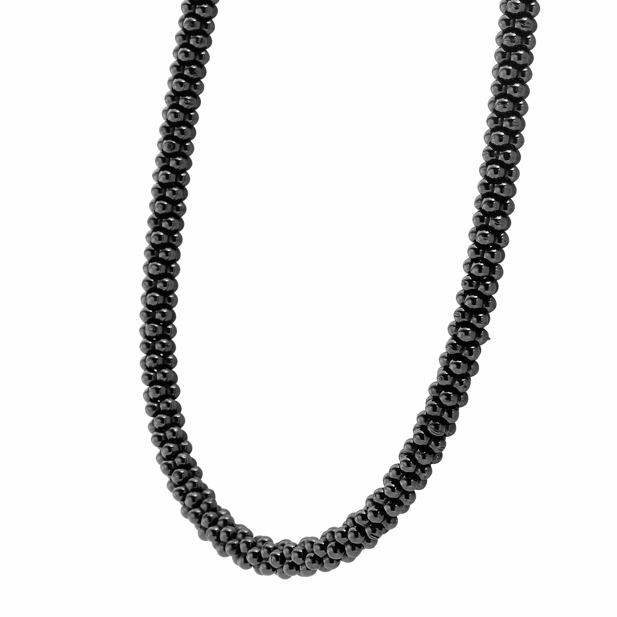 Black Caviar Black Ceramic Beaded Necklace | 5mm