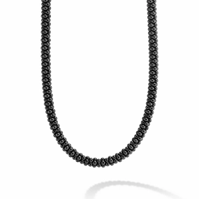 Black Caviar Black Ceramic Beaded Necklace | 5mm