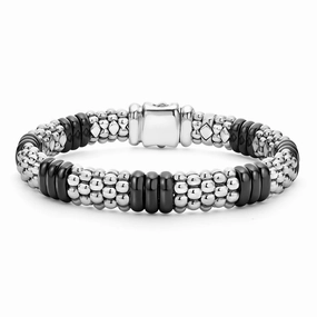 Black Caviar Black Ceramic Caviar Beaded Bracelet | 9mm