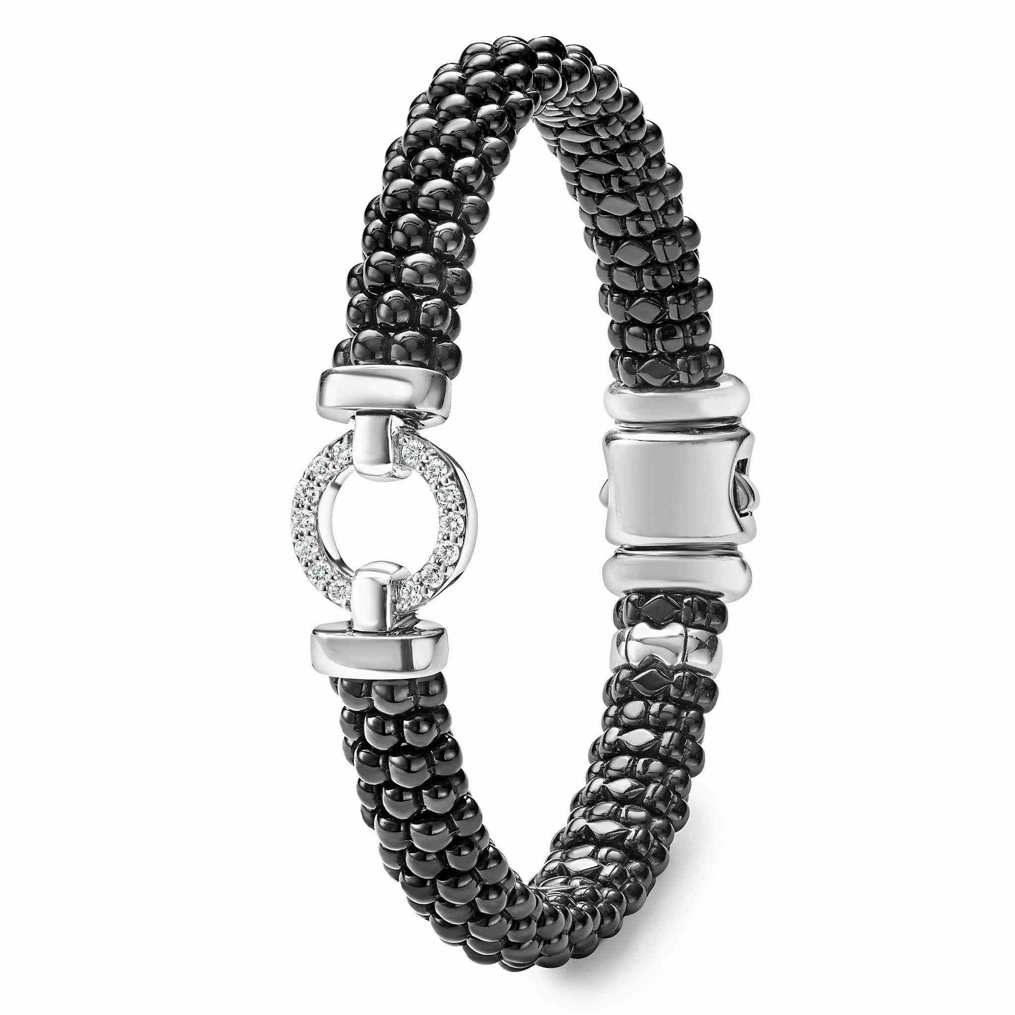 Black Caviar Black Ceramic Diamond Circle Bracelet | 9mm