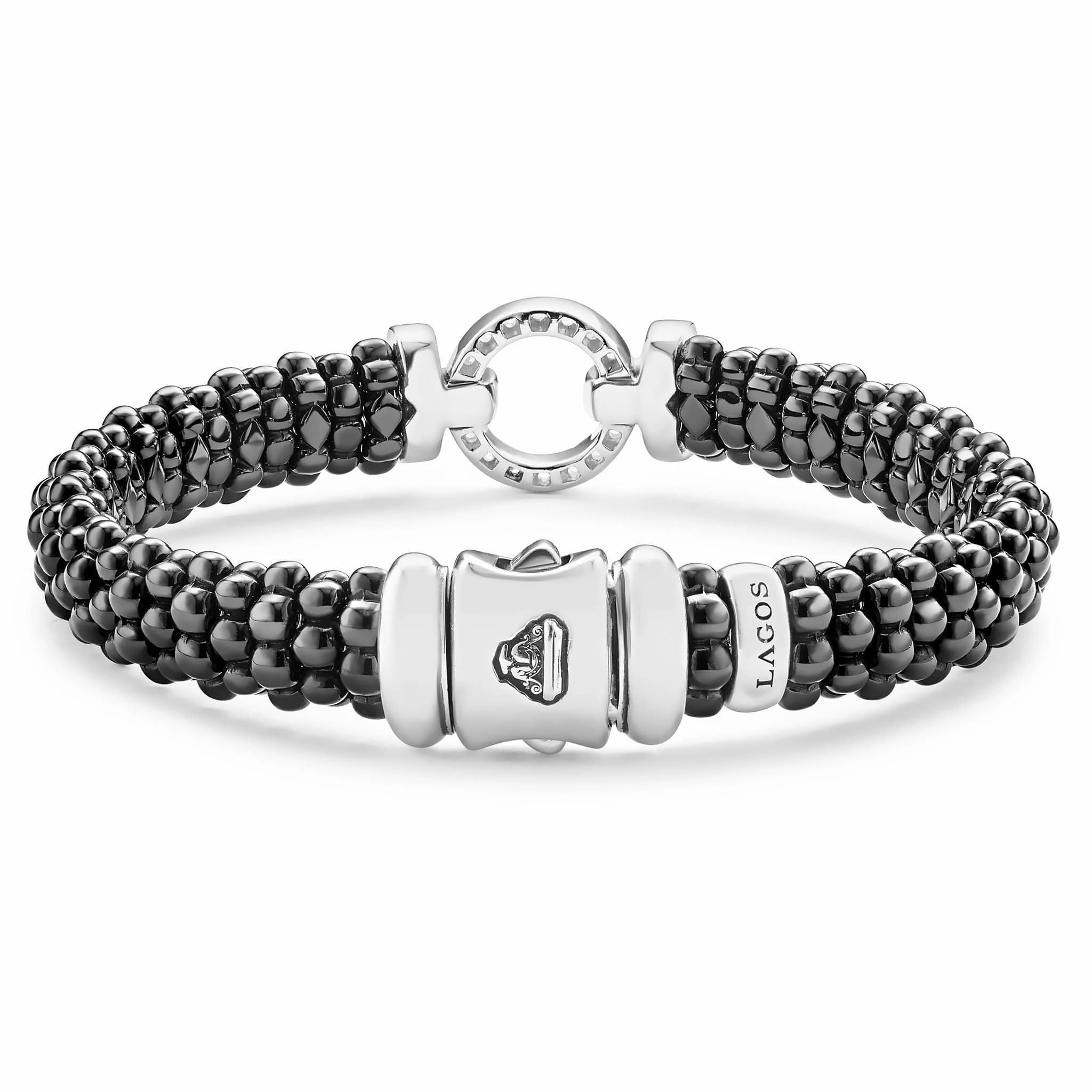 Black Caviar Black Ceramic Diamond Circle Bracelet | 9mm