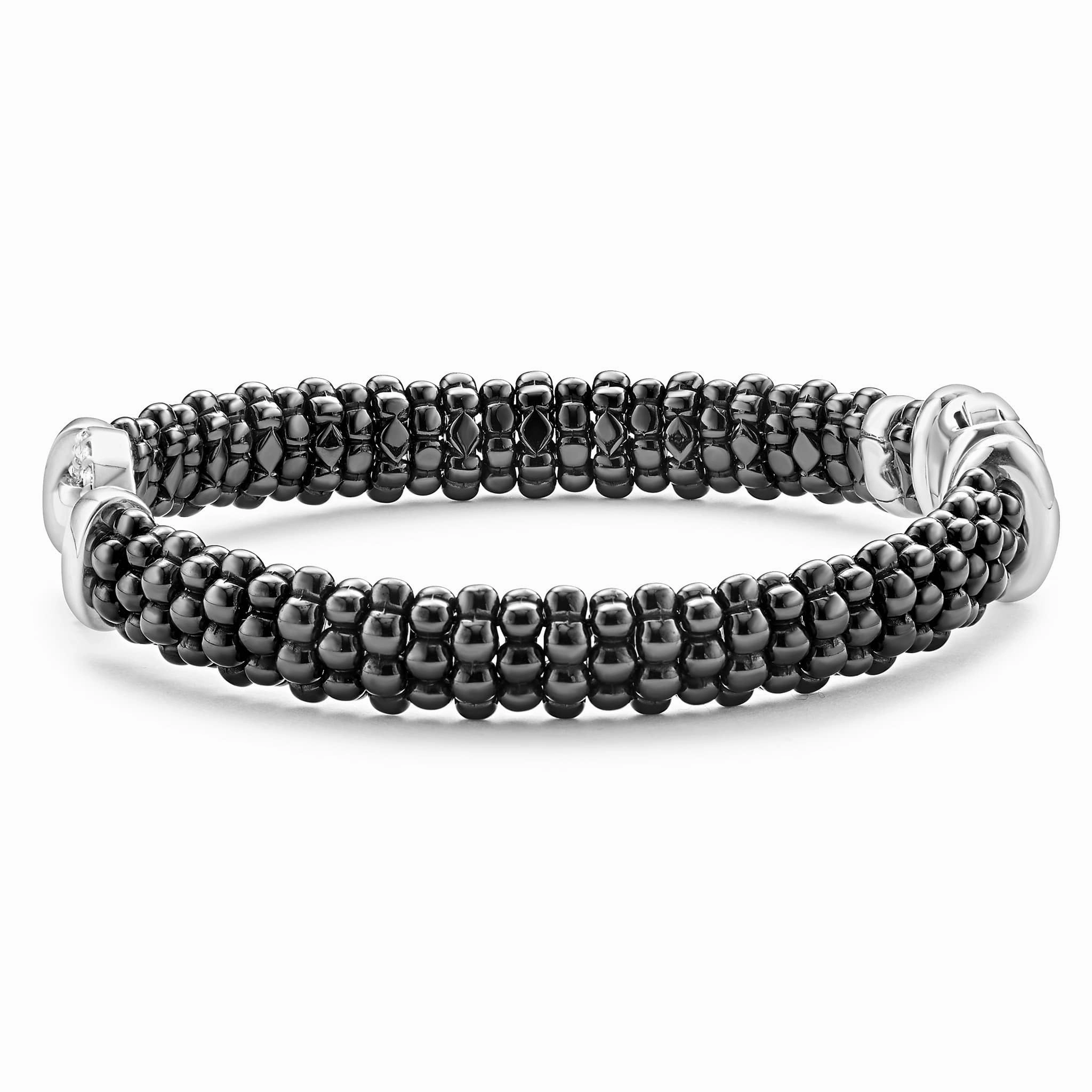 Black Caviar Black Ceramic Diamond Circle Bracelet | 9mm