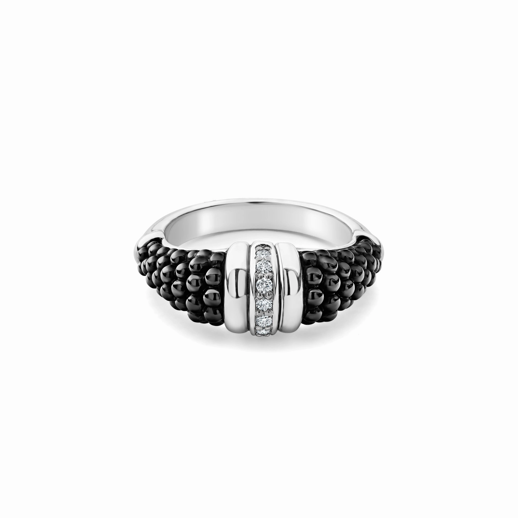 Black Caviar Black Ceramic Diamond Stacking Ring