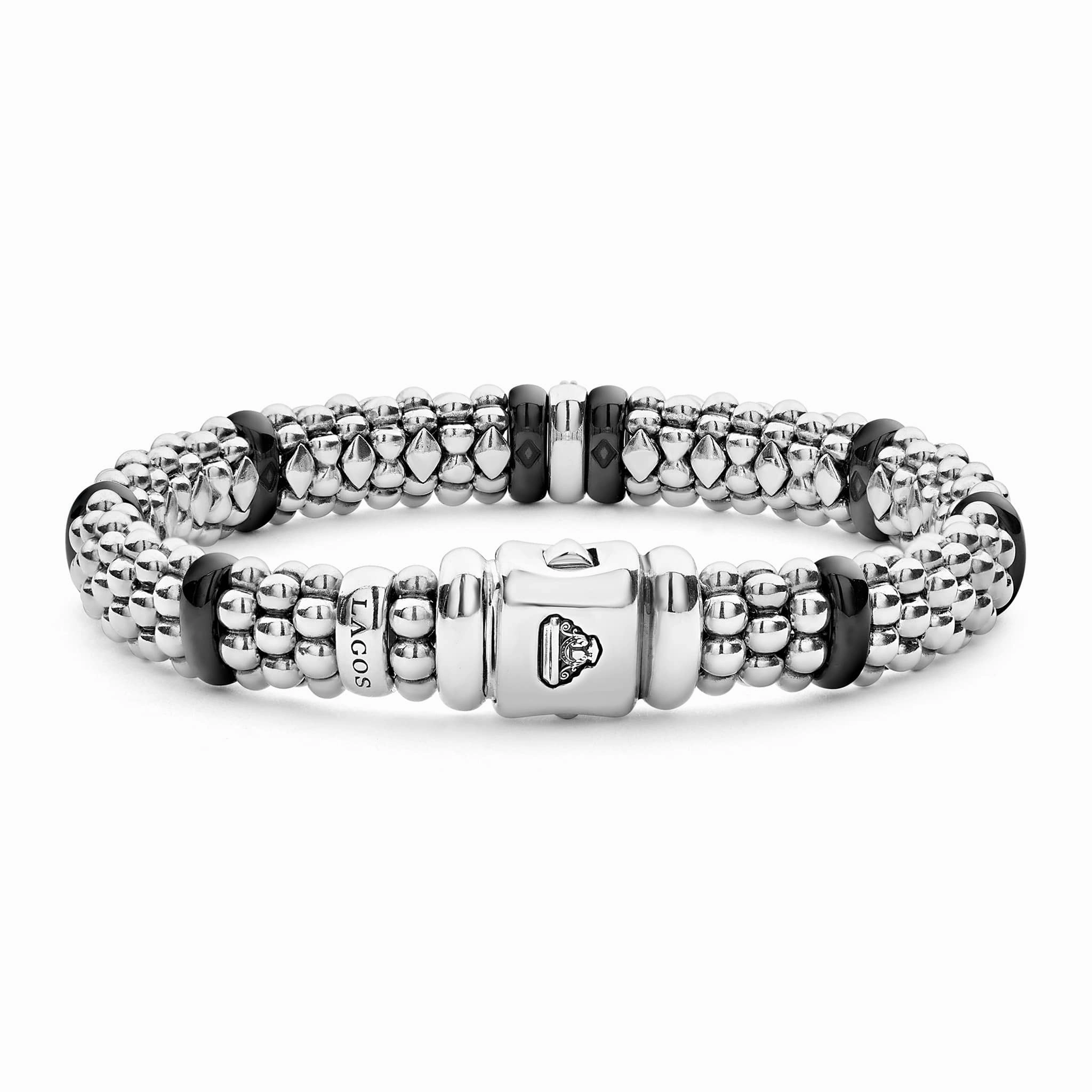 Black Caviar Black Single Station Diamond Caviar Bracelet | 9mm