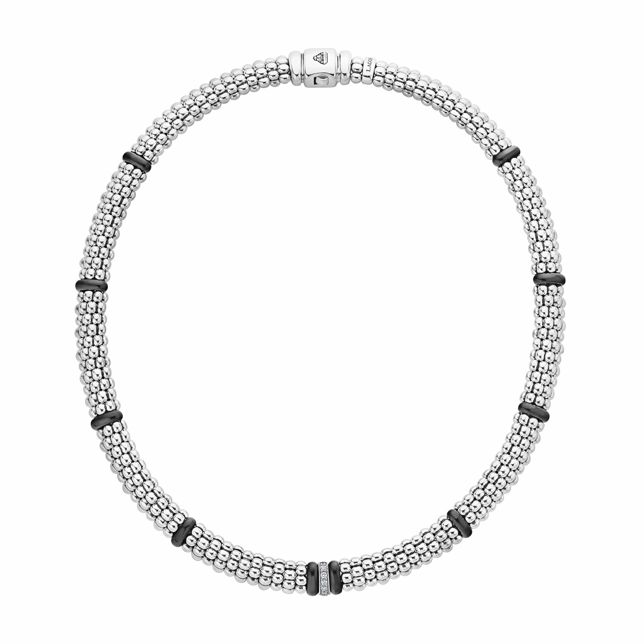 Black Caviar Black Single Station Diamond Caviar Necklace