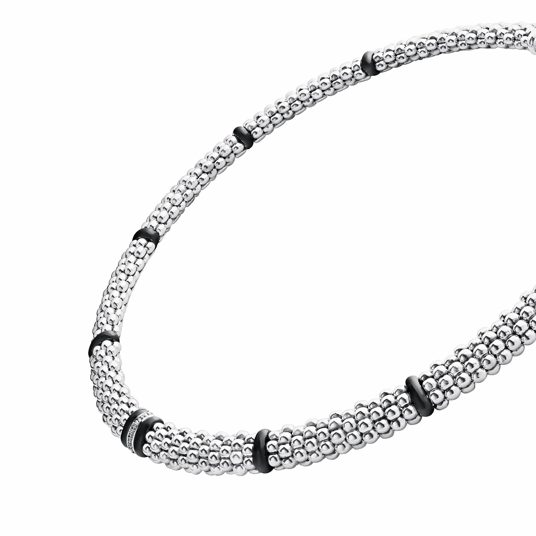 Black Caviar Black Single Station Diamond Caviar Necklace