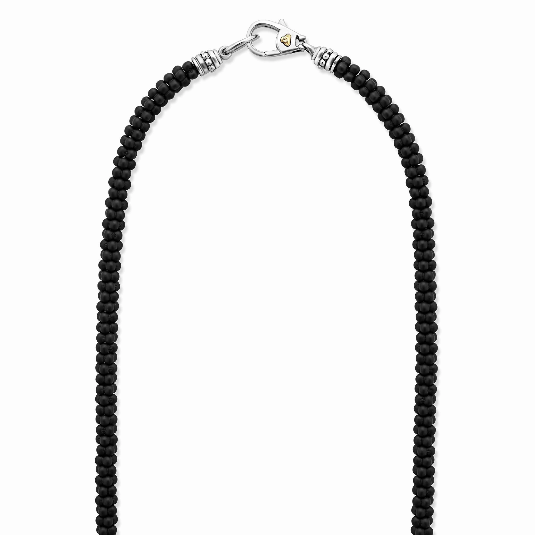 Black Caviar Matte Black Ceramic Beaded Necklace