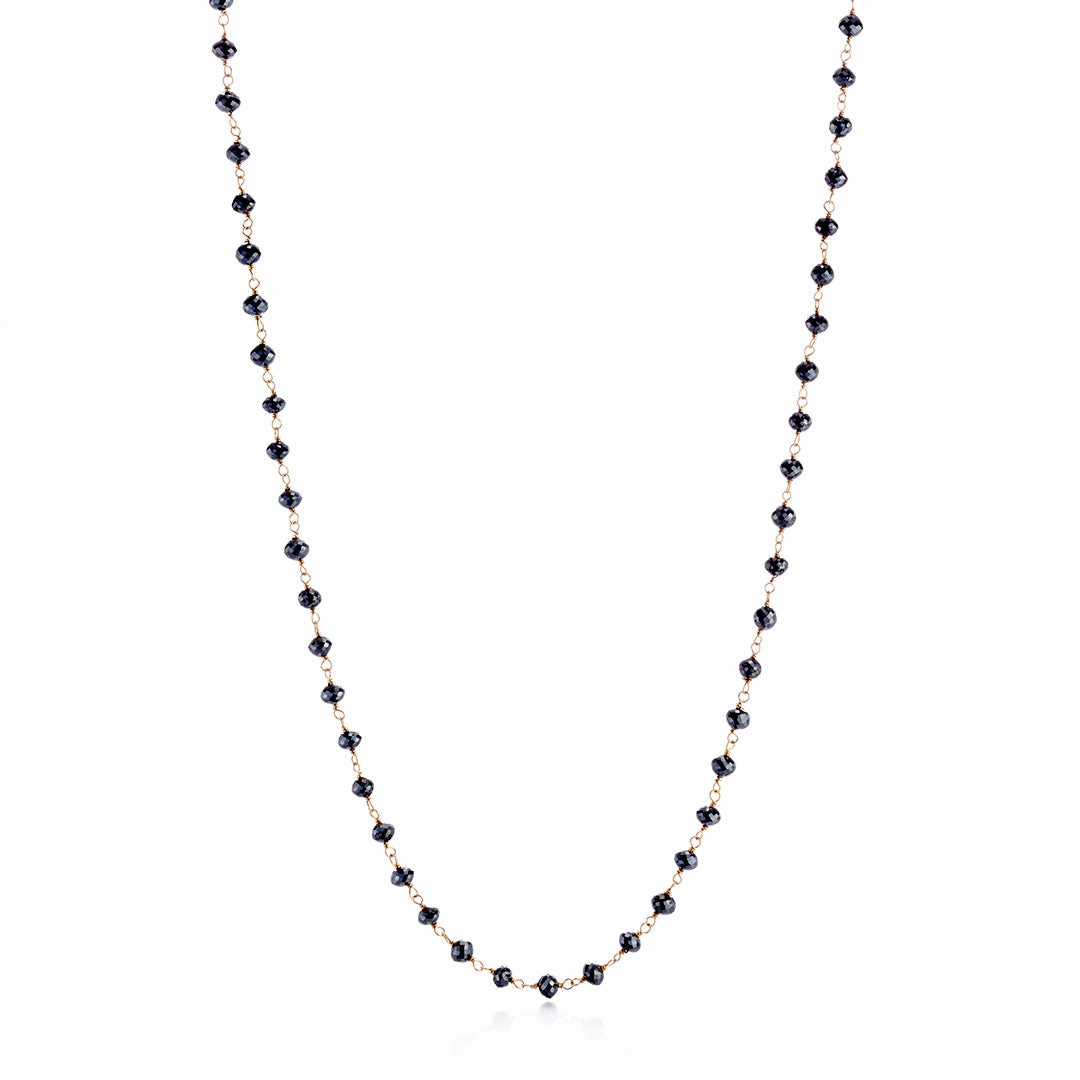 Black Diamond Rosary Necklace