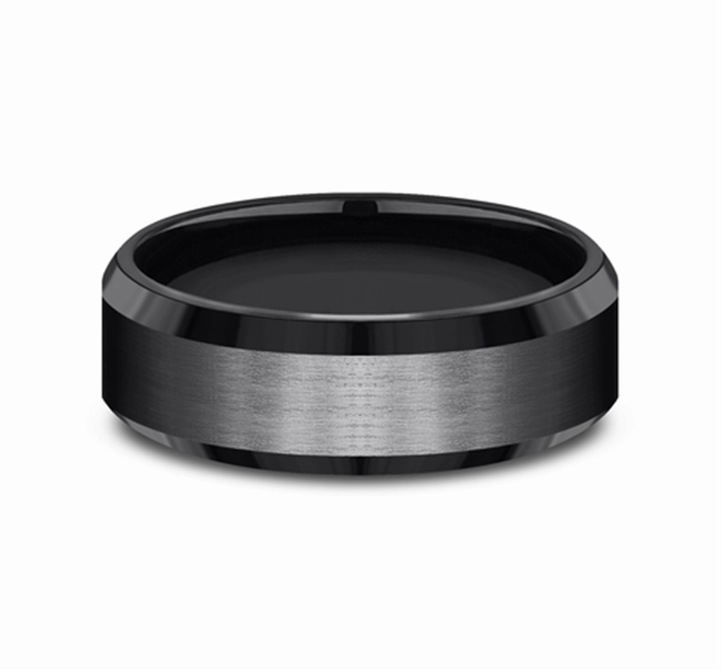 Black Tantalum 'The Chancellor' 7mm Beveled Wedding Band