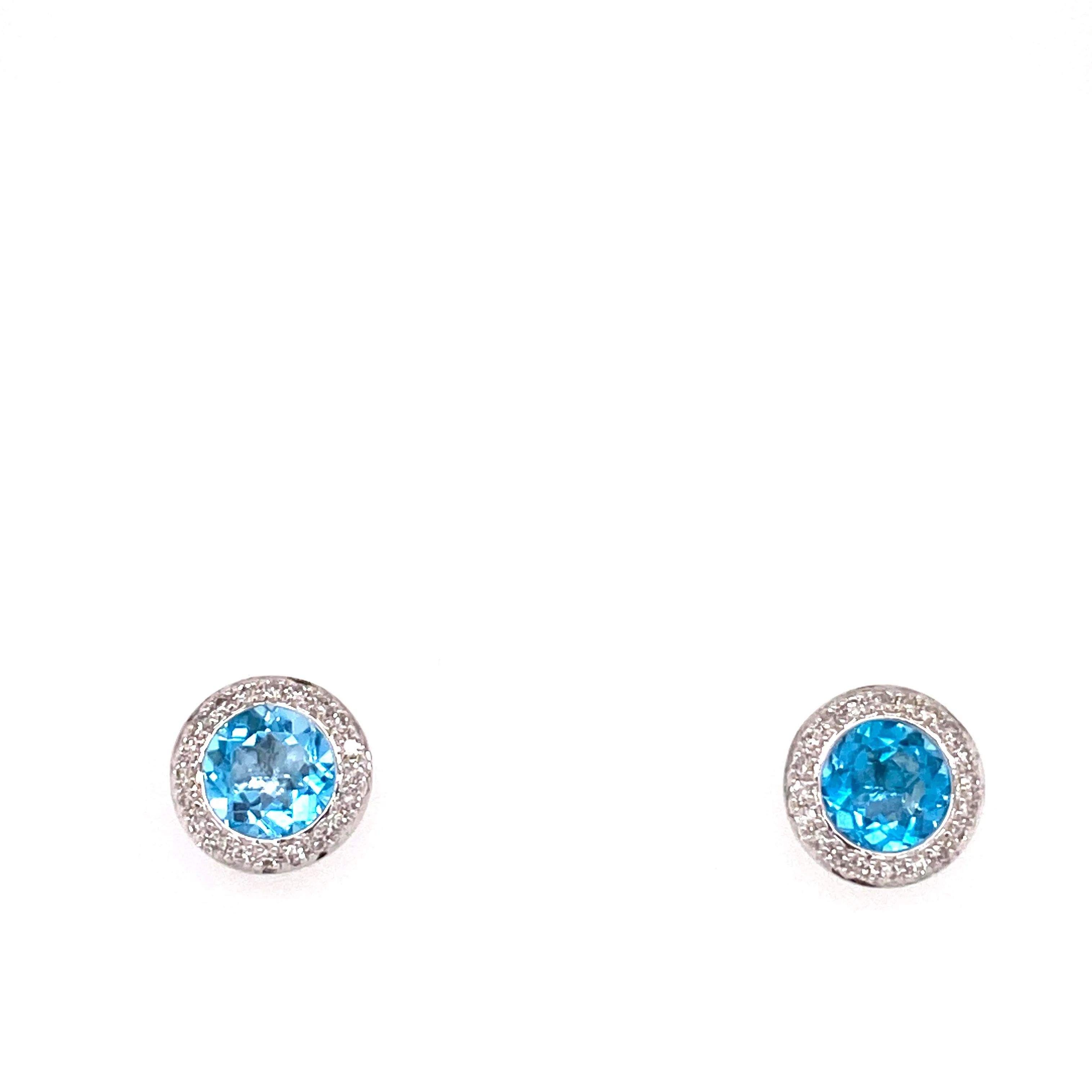 Blue Topaz and Diamond Earrings
