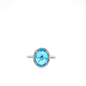blue topaz and diamond ring