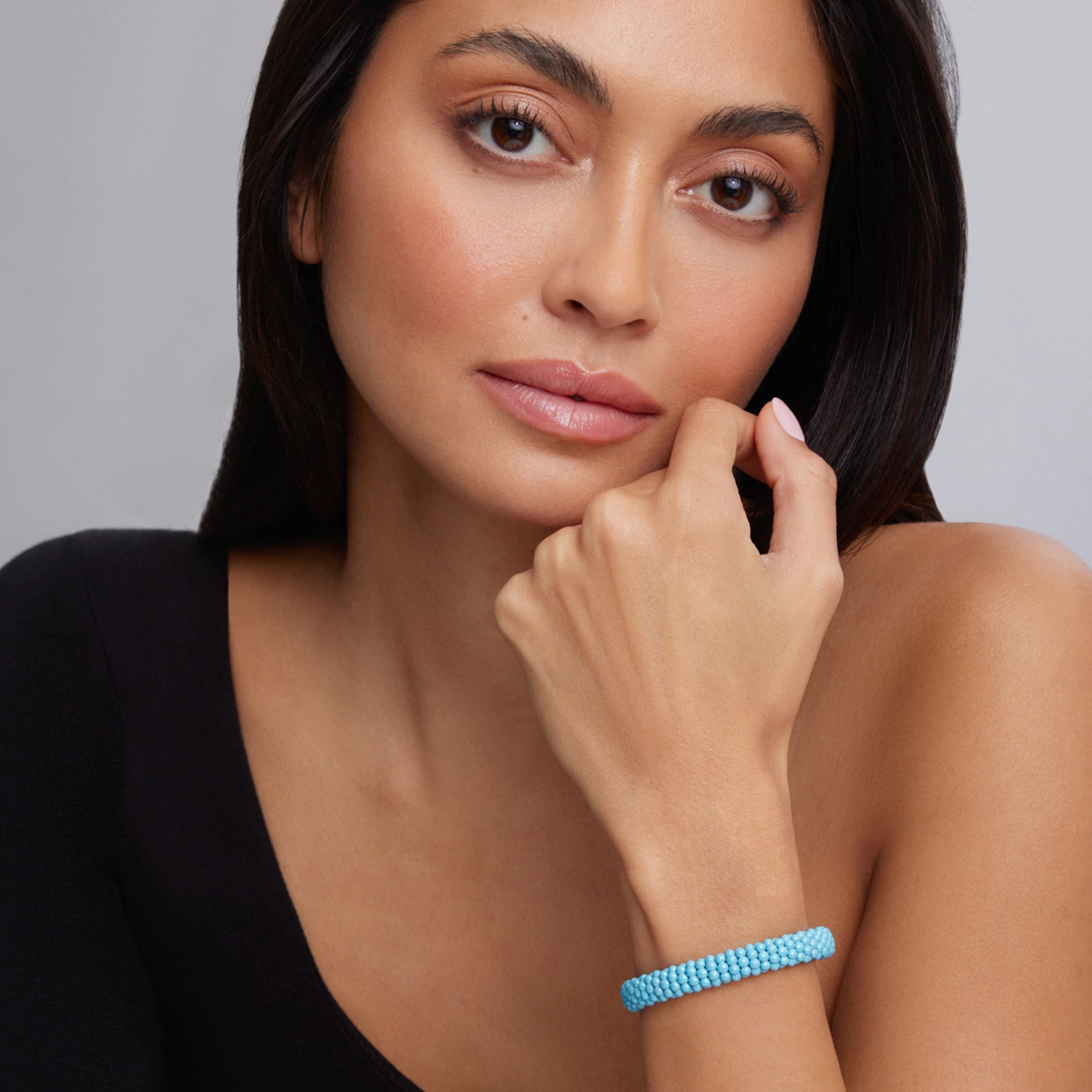 Blue Caviar Blue Ceramic Beaded Bracelet | 9mm