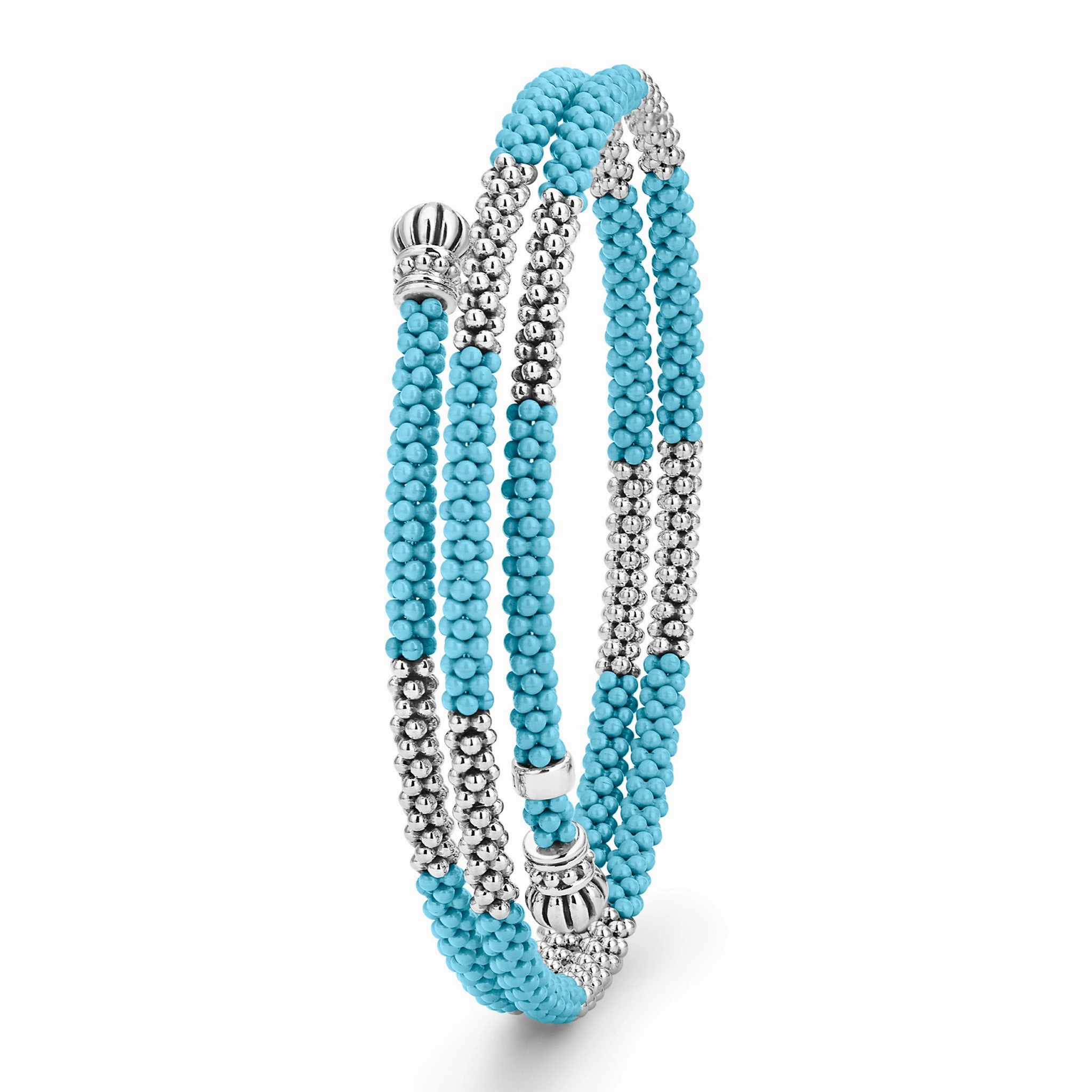 Blue Caviar Blue Ceramic Beaded Wrap Bracelet