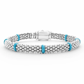 Blue Caviar Blue Ceramic Station Caviar Bracelet | 6mm