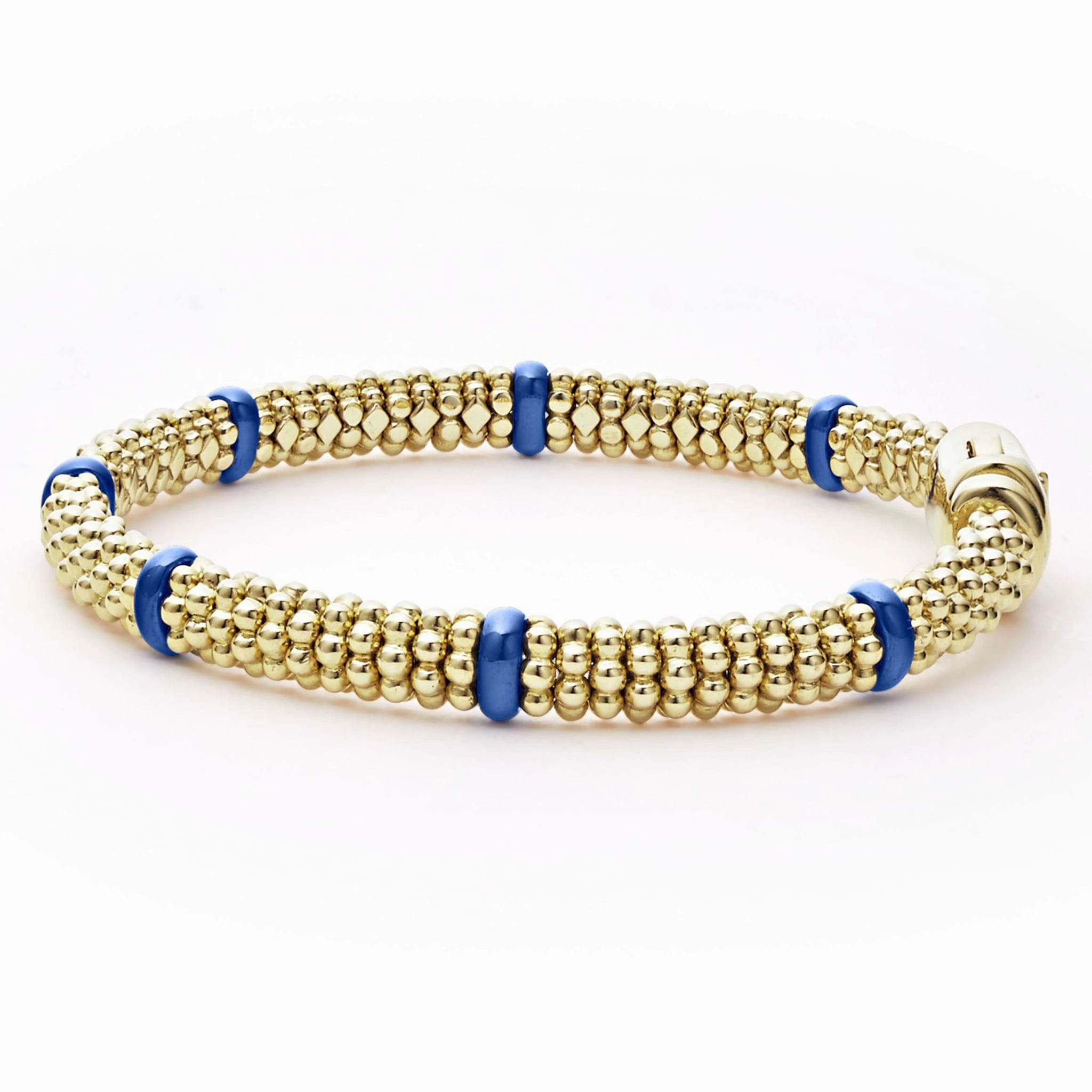 Blue Caviar Ceramic and 18K Gold Caviar Bracelet | 6mm