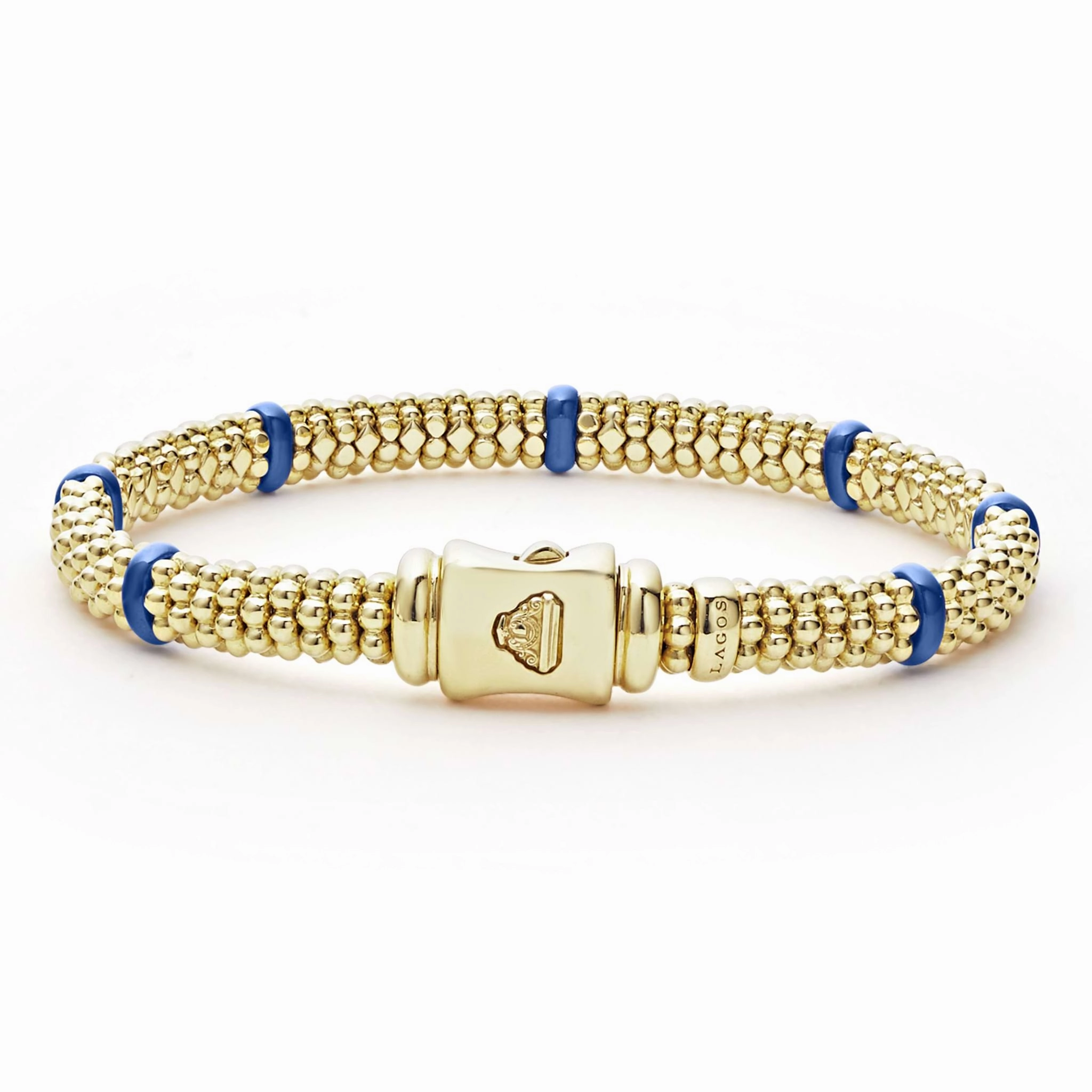 Blue Caviar Ceramic and 18K Gold Caviar Bracelet | 6mm