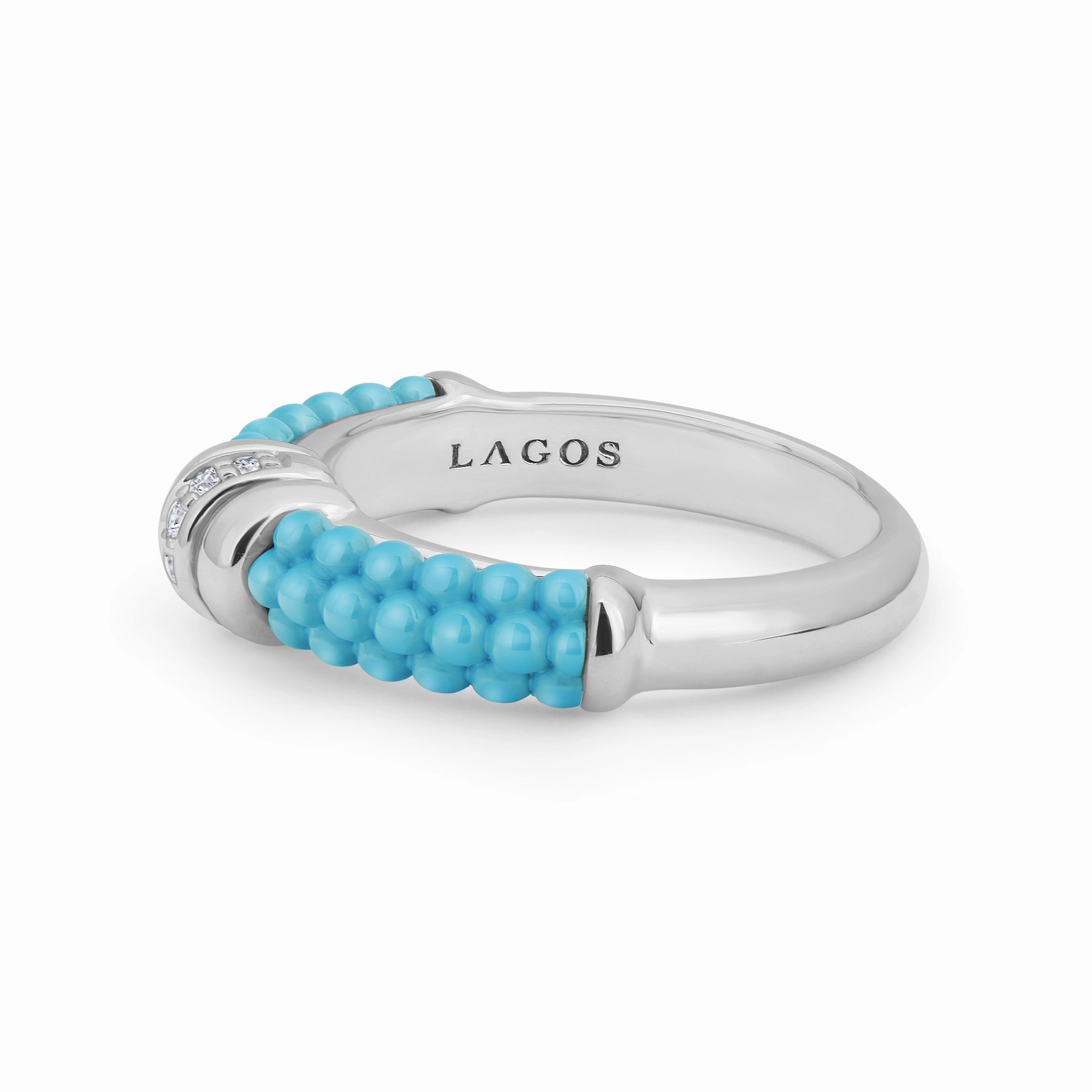 Blue Caviar Small Ceramic Diamond Stacking Ring