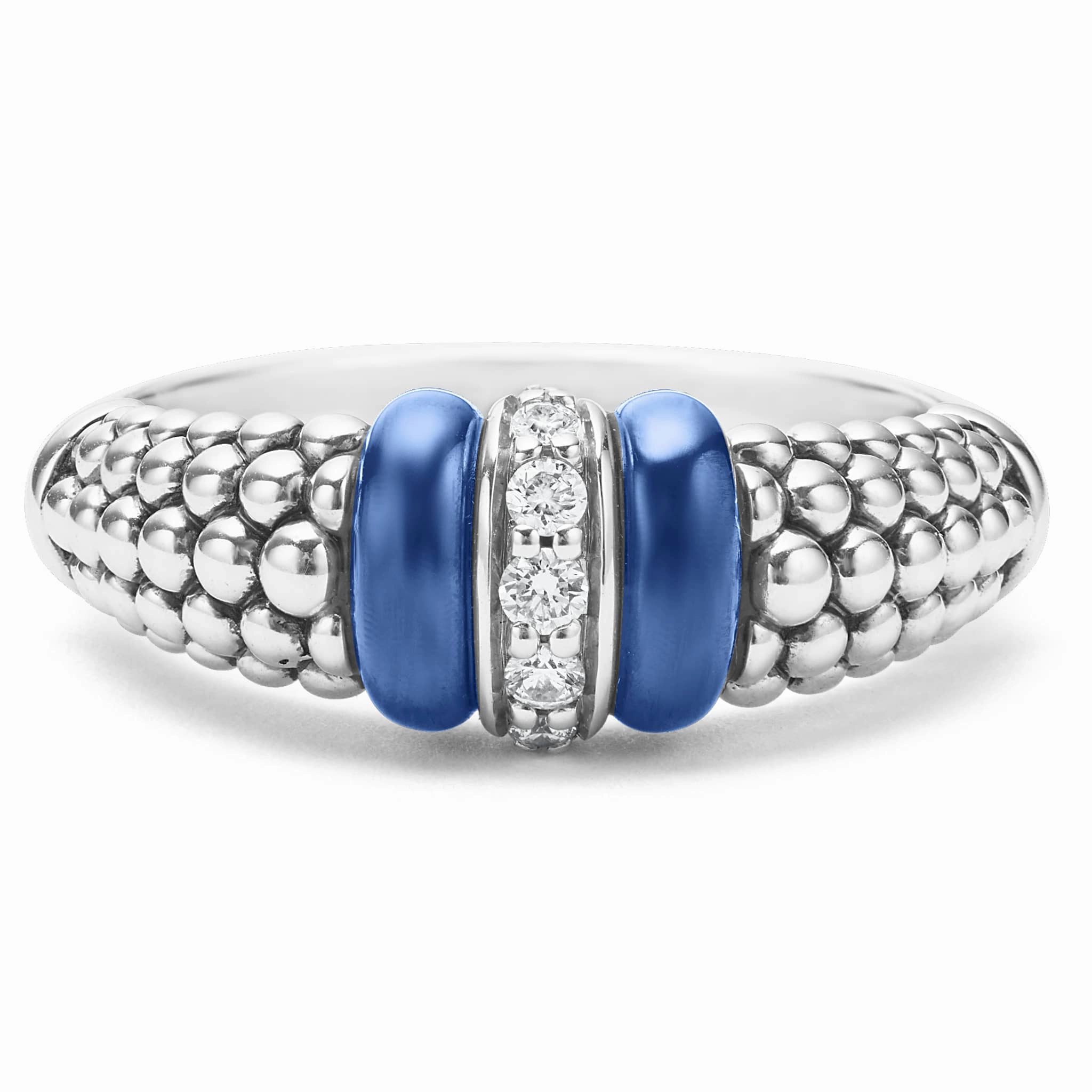 Blue Caviar Ultramarine Ceramic and Diamond Caviar Ring